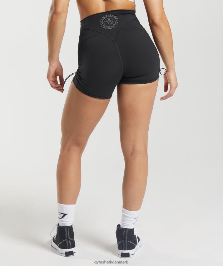 Kvinder Gymshark ældre stramme shorts med ruched N4ZDDN12 sort