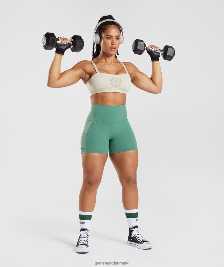 Kvinder Gymshark ældre stramme shorts med ruched N4ZDDN68 hoya grøn