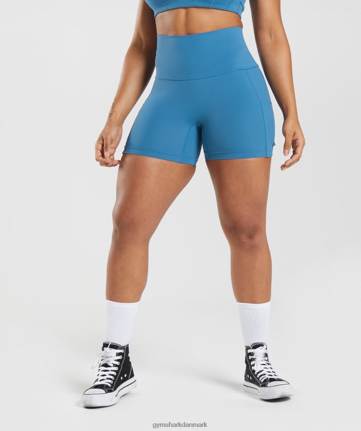 Kvinder Gymshark ældre stramme shorts med ruched N4ZDDN8 søen blå