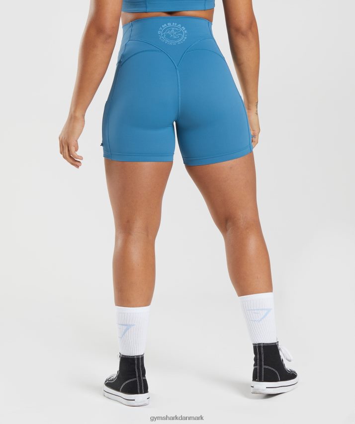 Kvinder Gymshark ældre stramme shorts med ruched N4ZDDN8 søen blå