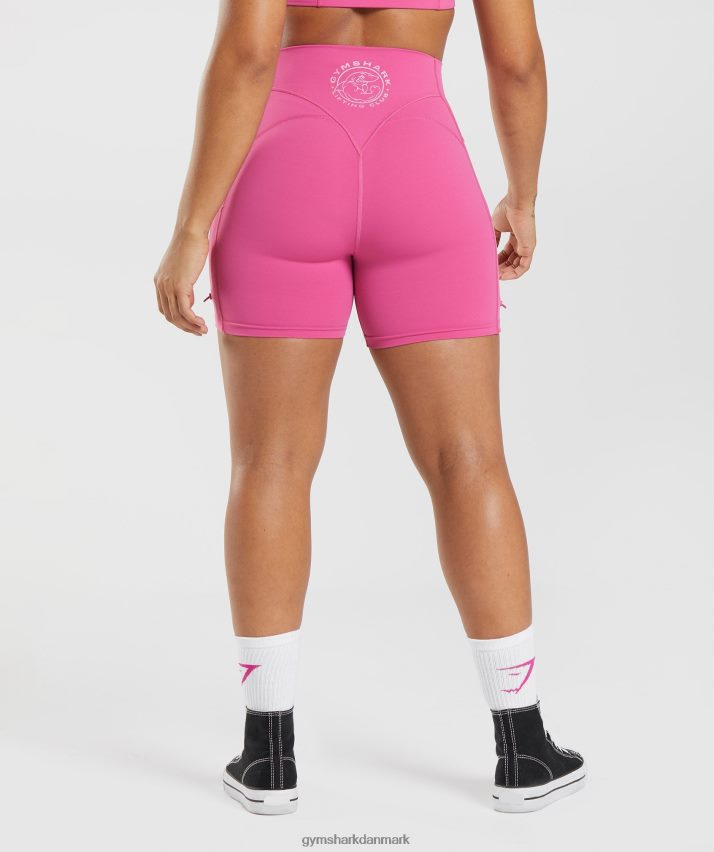Kvinder Gymshark ældre stramme shorts med ruched N4ZDDN98 dyb pink