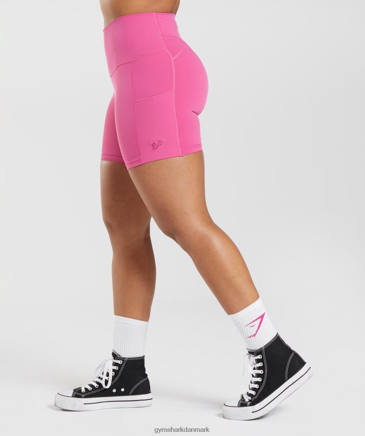 Kvinder Gymshark ældre stramme shorts med ruched N4ZDDN98 dyb pink