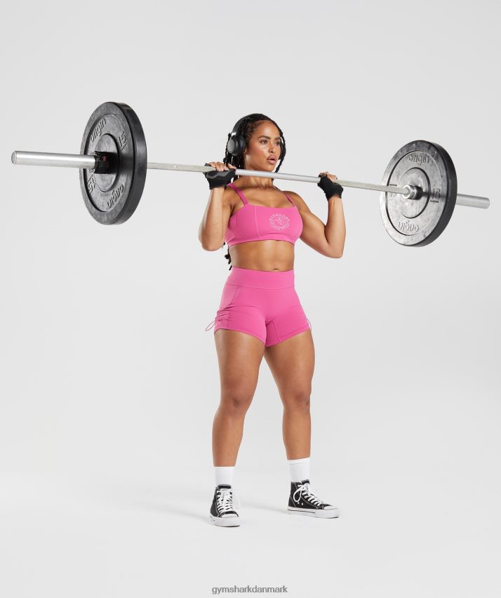 Kvinder Gymshark ældre stramme shorts med ruched N4ZDDN98 dyb pink