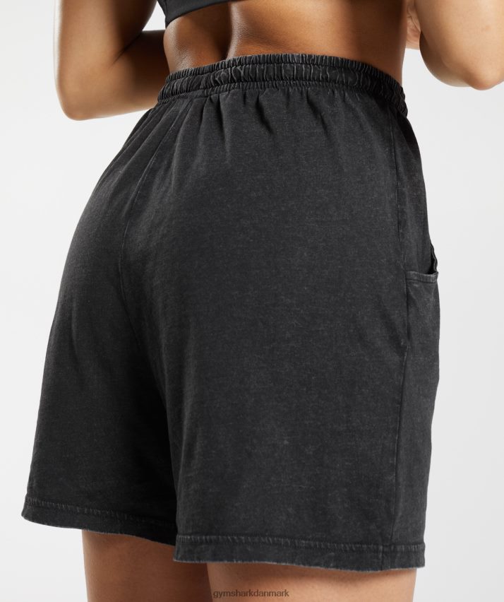 Kvinder Gymshark ældre vaskede løse shorts N4ZDDN110 sort