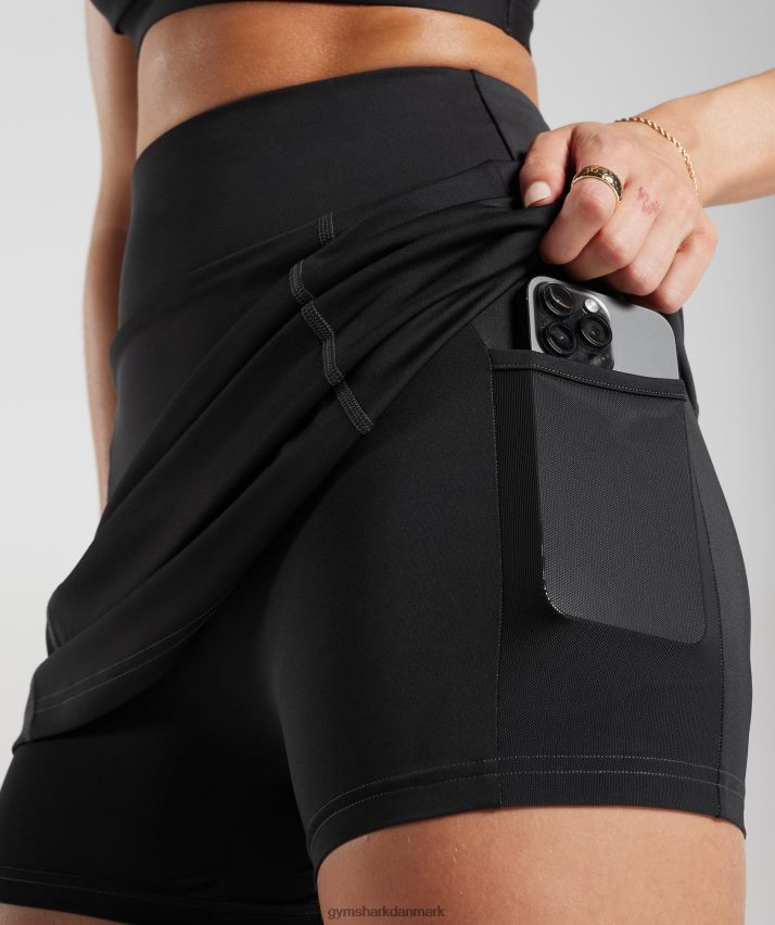 Kvinder Gymshark sportskort N4ZDDN32 sort