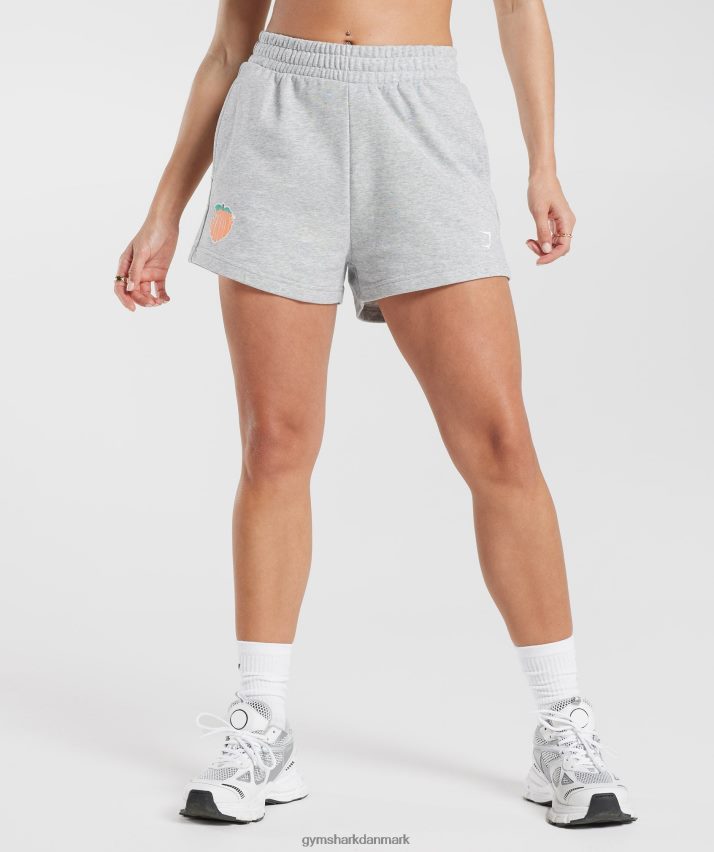 Kvinder Gymshark stærke fersken shorts N4ZDDN30 lysegrå mergel