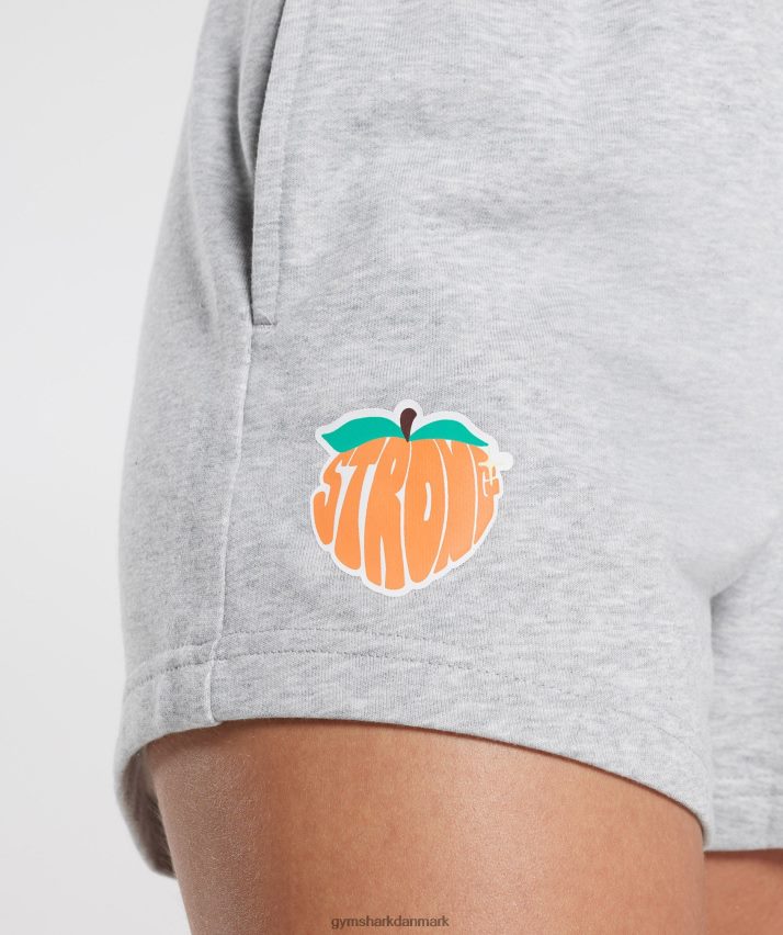 Kvinder Gymshark stærke fersken shorts N4ZDDN30 lysegrå mergel