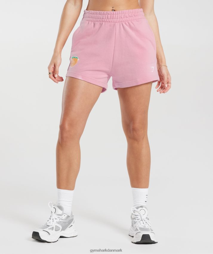 Kvinder Gymshark stærke fersken shorts N4ZDDN35 candy floss pink