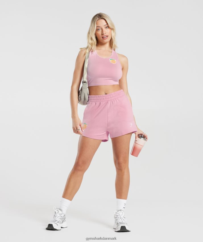 Kvinder Gymshark stærke fersken shorts N4ZDDN35 candy floss pink