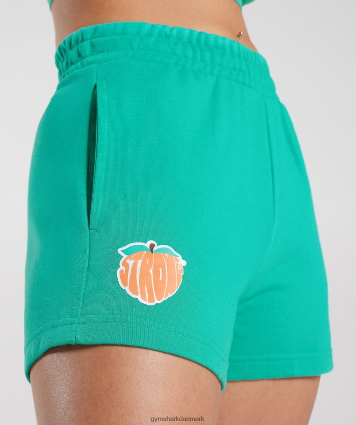 Kvinder Gymshark stærke fersken shorts N4ZDDN37 lyse-grøn