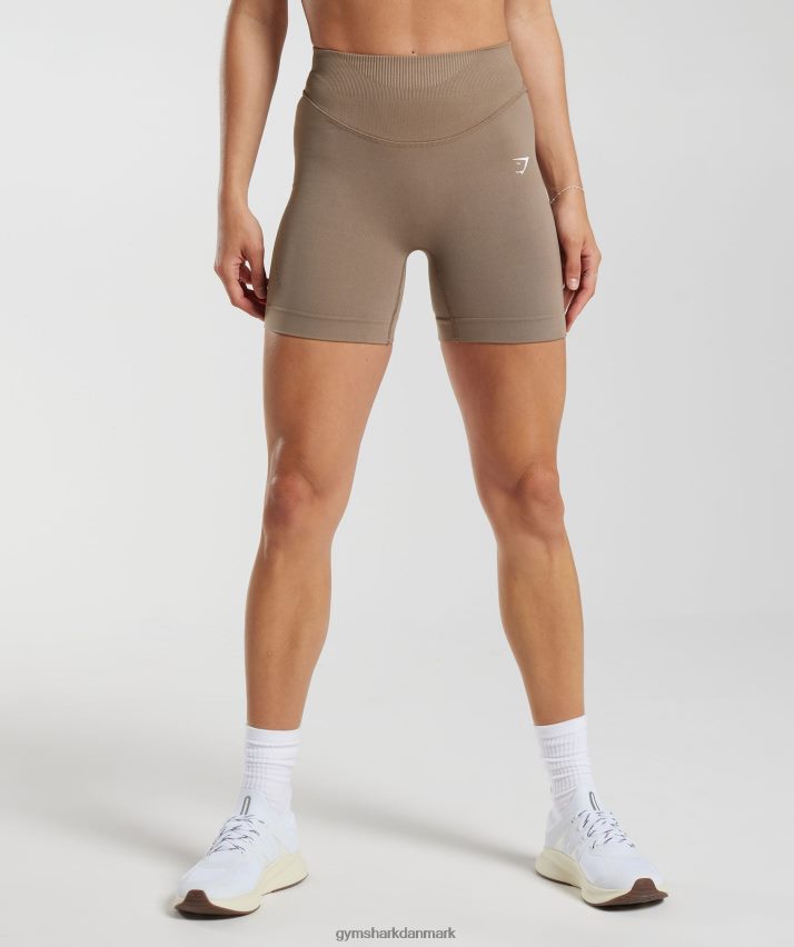 Kvinder Gymshark sweat sømløse shorts N4ZDDN20 fossil brun