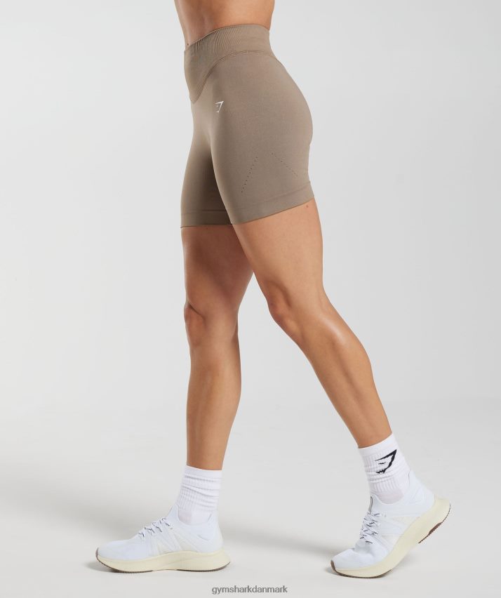 Kvinder Gymshark sweat sømløse shorts N4ZDDN20 fossil brun
