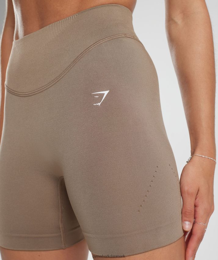 Kvinder Gymshark sweat sømløse shorts N4ZDDN20 fossil brun