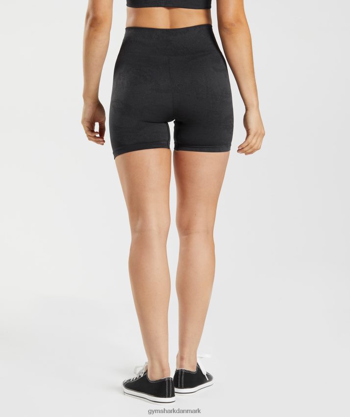 Kvinder Gymshark tilpasse camo sømløse shorts N4ZDDN4 lava | sort/onyx grå