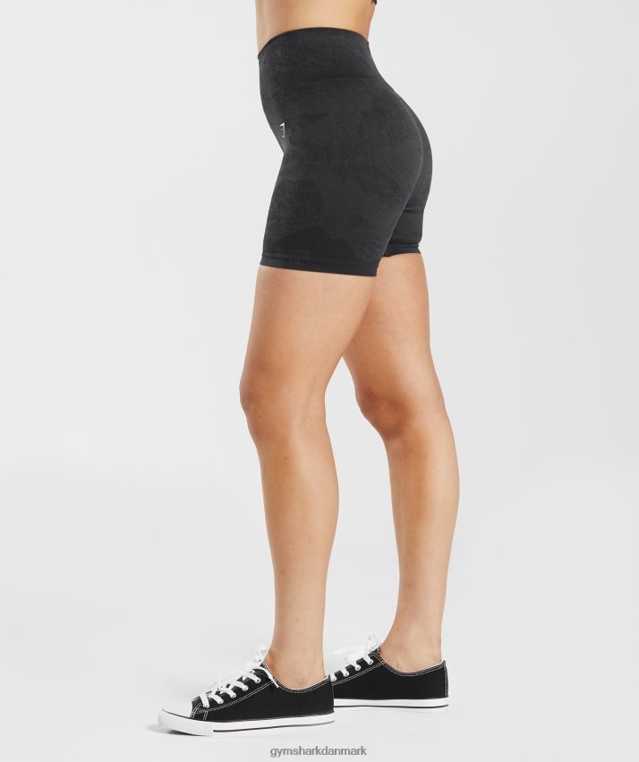 Kvinder Gymshark tilpasse camo sømløse shorts N4ZDDN4 lava | sort/onyx grå