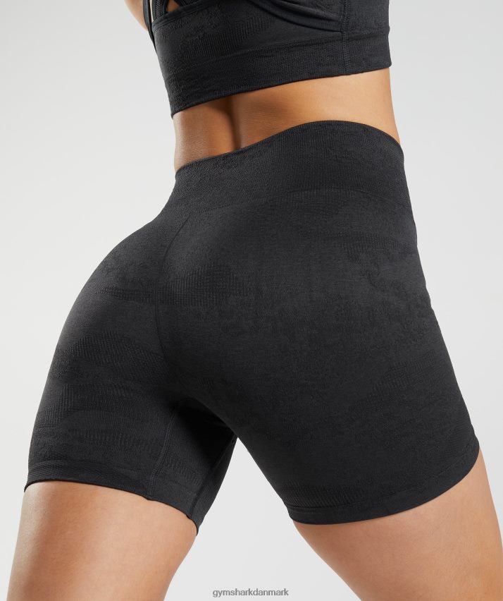 Kvinder Gymshark tilpasse camo sømløse shorts N4ZDDN4 lava | sort/onyx grå