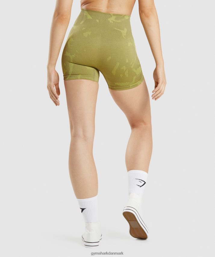 Kvinder Gymshark tilpasse camo sømløse shorts N4ZDDN78 savanne | griffin grøn