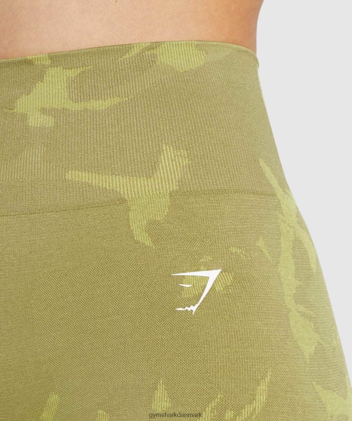 Kvinder Gymshark tilpasse camo sømløse shorts N4ZDDN78 savanne | griffin grøn