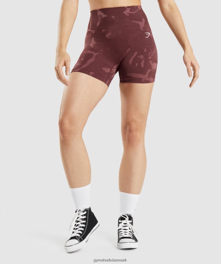 Kvinder Gymshark tilpasse camo sømløse shorts N4ZDDN91 savanne | kirsebær brun