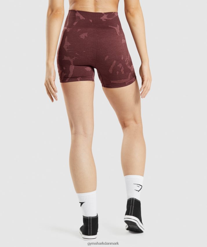 Kvinder Gymshark tilpasse camo sømløse shorts N4ZDDN91 savanne | kirsebær brun