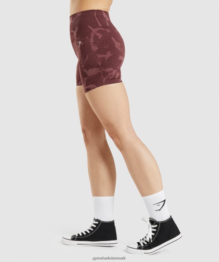 Kvinder Gymshark tilpasse camo sømløse shorts N4ZDDN91 savanne | kirsebær brun