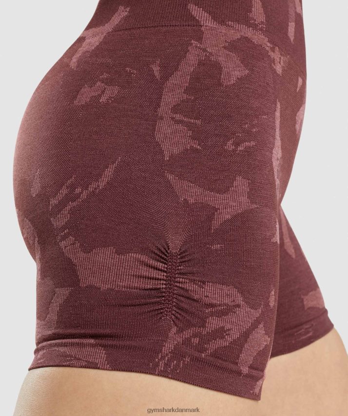 Kvinder Gymshark tilpasse camo sømløse shorts N4ZDDN91 savanne | kirsebær brun