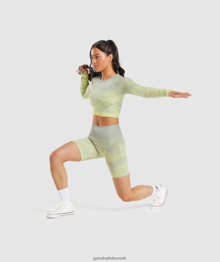 Kvinder Gymshark tilpasse ombre sømløse shorts N4ZDDN87 trekant | taupegrå print
