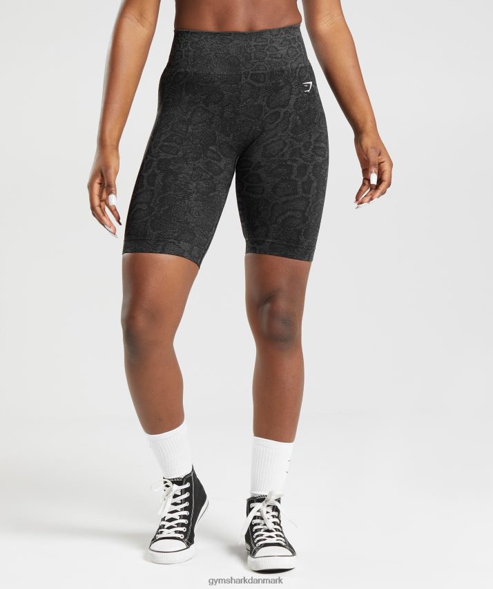 Kvinder Gymshark tilpasse sømløse cykelshorts til dyr N4ZDDN23 urban grå/sort