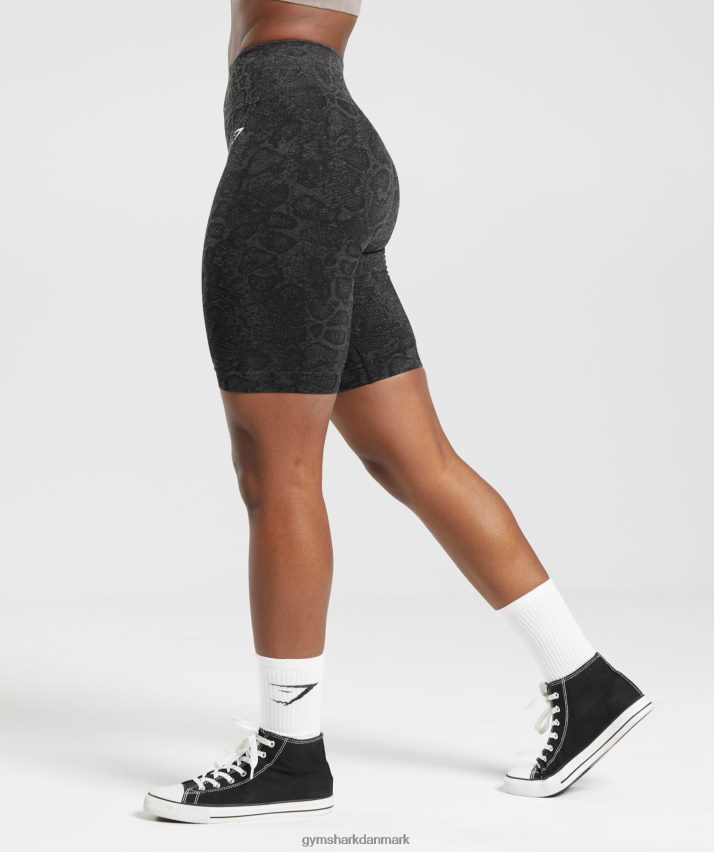 Kvinder Gymshark tilpasse sømløse cykelshorts til dyr N4ZDDN23 urban grå/sort