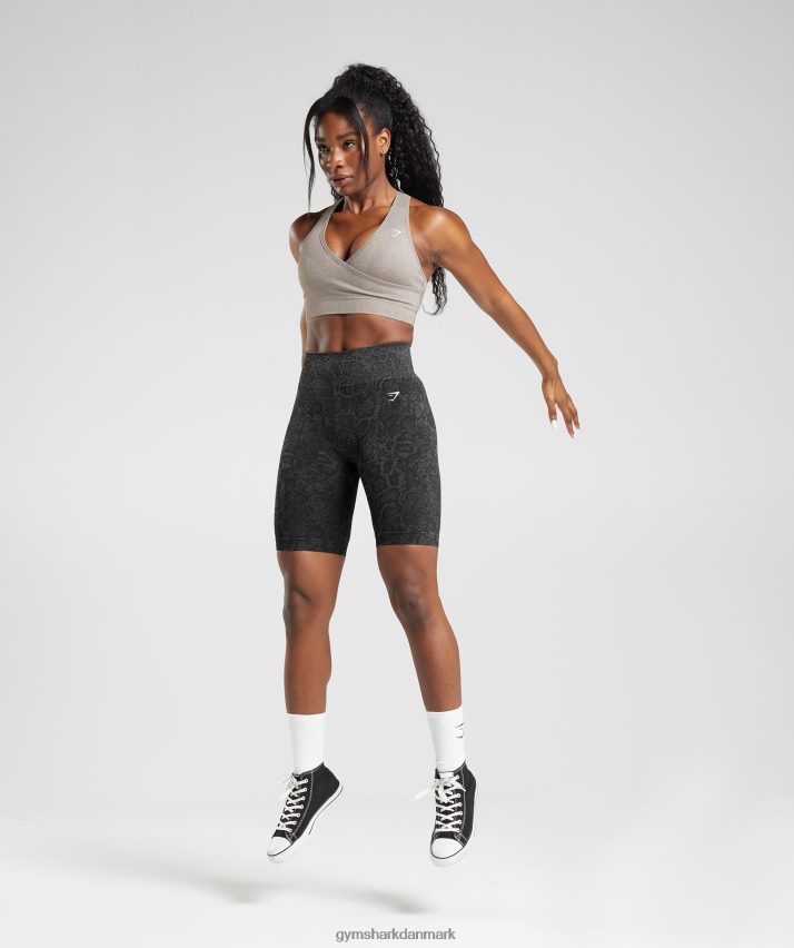 Kvinder Gymshark tilpasse sømløse cykelshorts til dyr N4ZDDN23 urban grå/sort