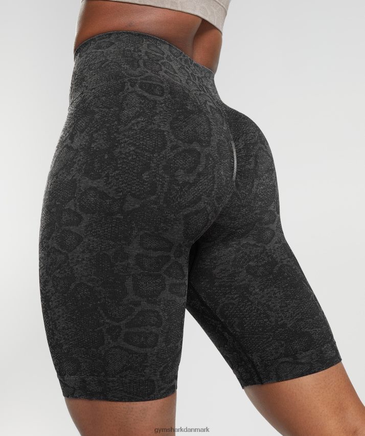 Kvinder Gymshark tilpasse sømløse cykelshorts til dyr N4ZDDN23 urban grå/sort