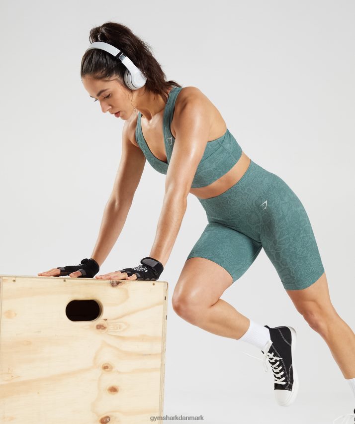 Kvinder Gymshark tilpasse sømløse cykelshorts til dyr N4ZDDN54 isbjerg blå/tordenblå