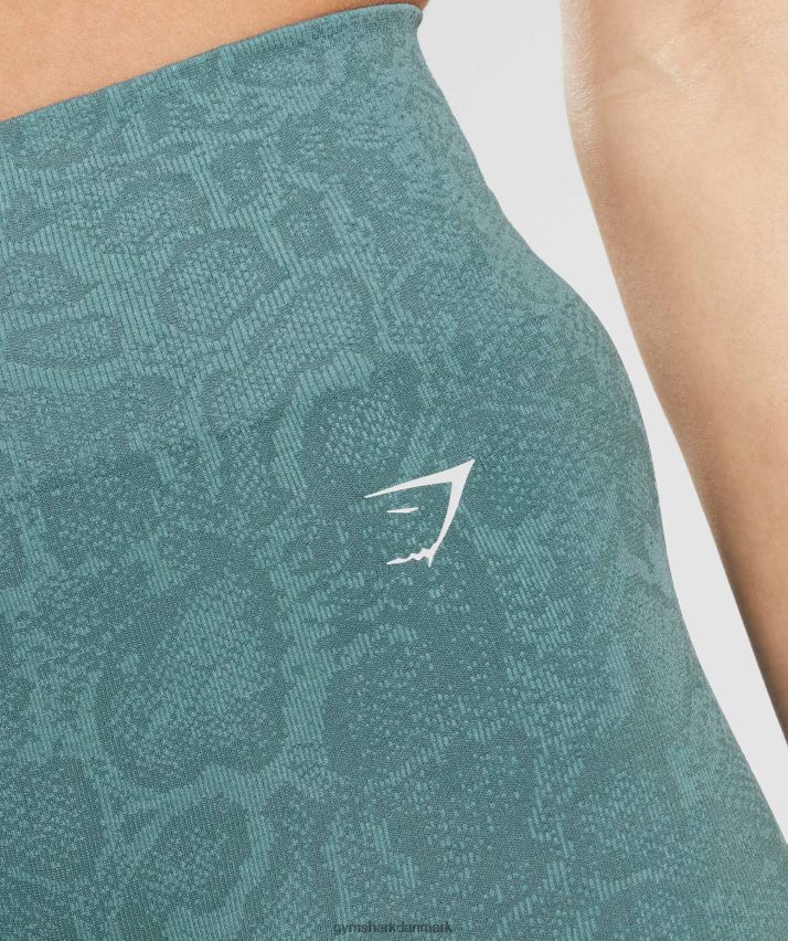 Kvinder Gymshark tilpasse sømløse cykelshorts til dyr N4ZDDN54 isbjerg blå/tordenblå