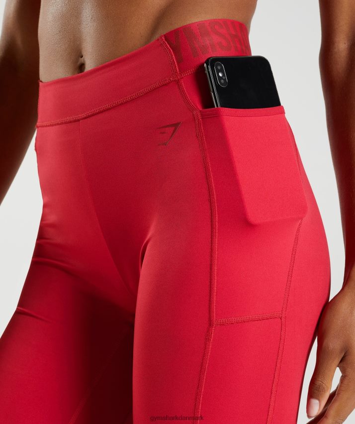 Kvinder Gymshark træning brandmark cykelshorts N4ZDDN73 salsa rød
