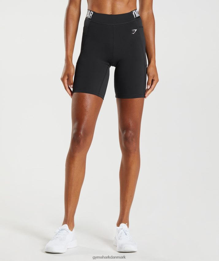 Kvinder Gymshark træning brandmark cykelshorts N4ZDDN90 sort