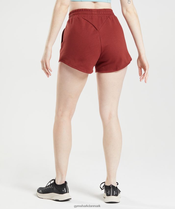 Kvinder Gymshark trænings sweatshorts N4ZDDN64 palisander rød