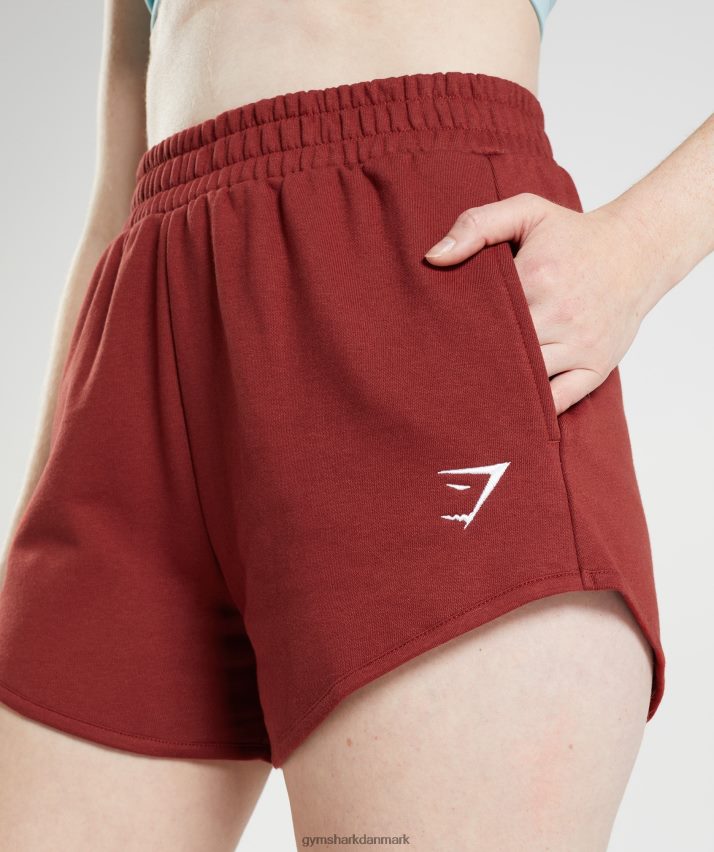 Kvinder Gymshark trænings sweatshorts N4ZDDN64 palisander rød