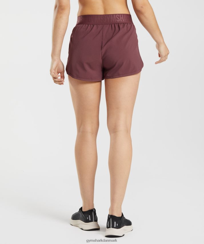 Kvinder Gymshark træningsshorts med løs pasform N4ZDDN76 kirsebær brun