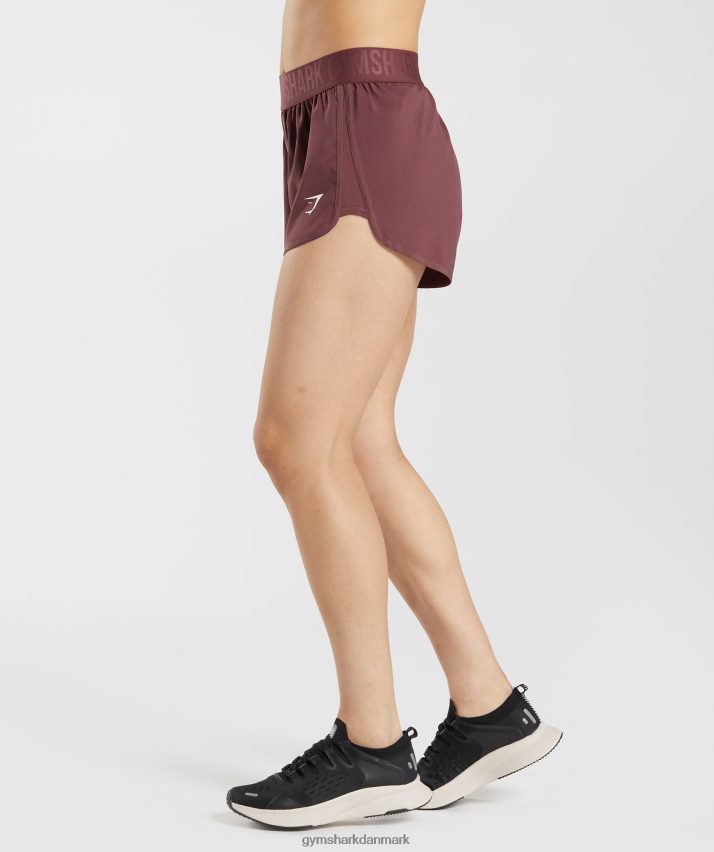 Kvinder Gymshark træningsshorts med løs pasform N4ZDDN76 kirsebær brun