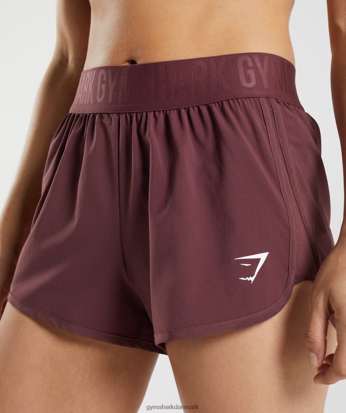 Kvinder Gymshark træningsshorts med løs pasform N4ZDDN76 kirsebær brun