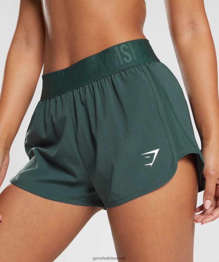Kvinder Gymshark træningsshorts med løs pasform N4ZDDN95 obsidian grøn