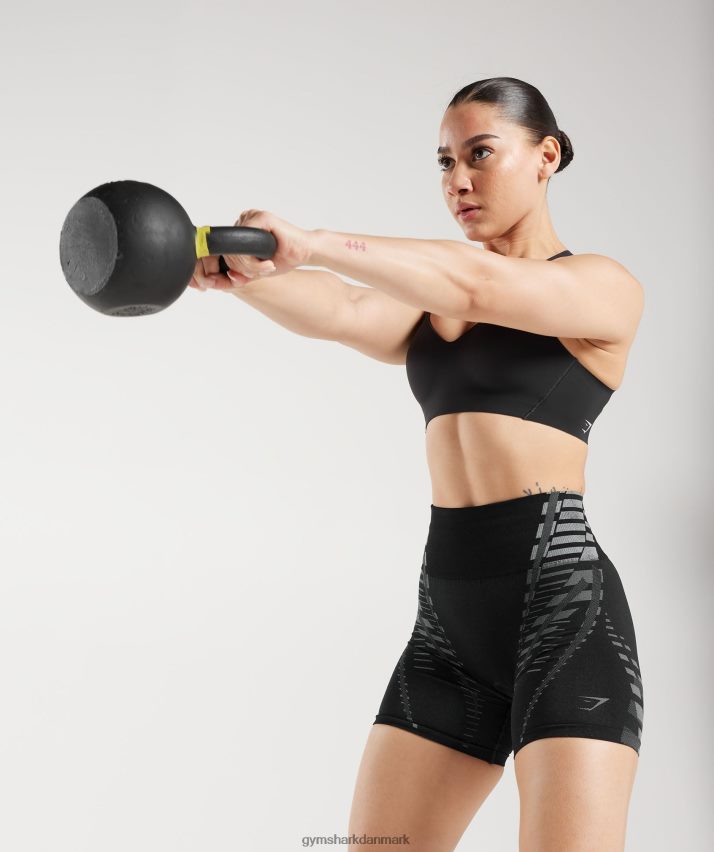 Kvinder Gymshark ubegrænsede shorts N4ZDDN105 sort/lys grå