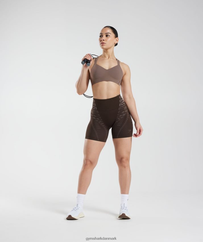 Kvinder Gymshark ubegrænsede shorts N4ZDDN111 arkivbrun/trøffelbrun