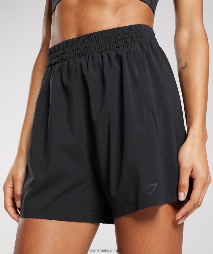 Kvinder Gymshark vævede lommeshorts N4ZDDN43 sort