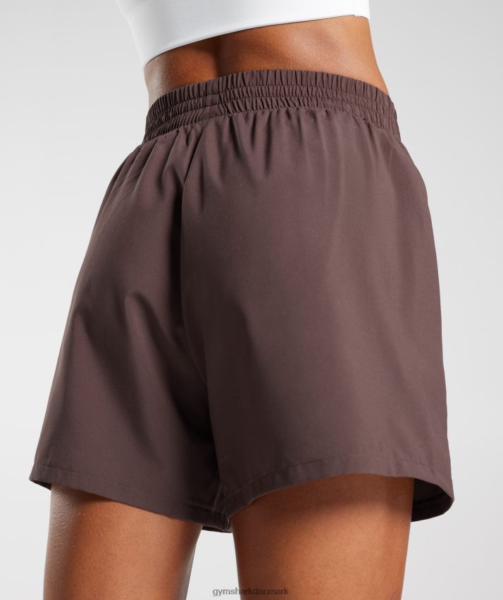 Kvinder Gymshark vævede lommeshorts N4ZDDN44 chokolade brun