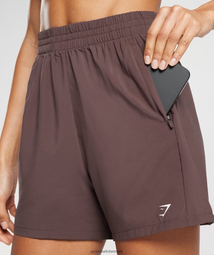 Kvinder Gymshark vævede lommeshorts N4ZDDN44 chokolade brun