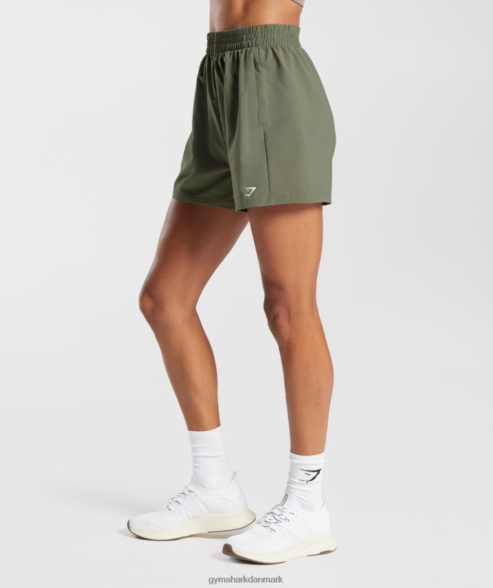 Kvinder Gymshark vævede lommeshorts N4ZDDN55 støvet oliven