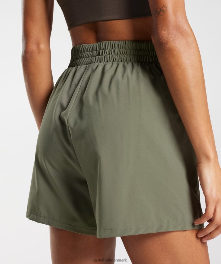 Kvinder Gymshark vævede lommeshorts N4ZDDN55 støvet oliven