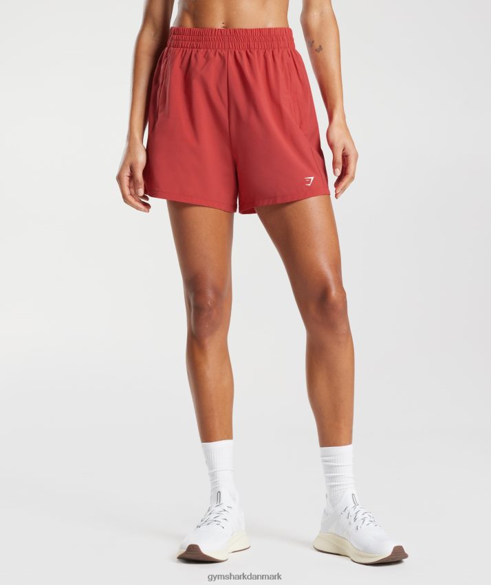 Kvinder Gymshark vævede lommeshorts N4ZDDN56 soltørret rød