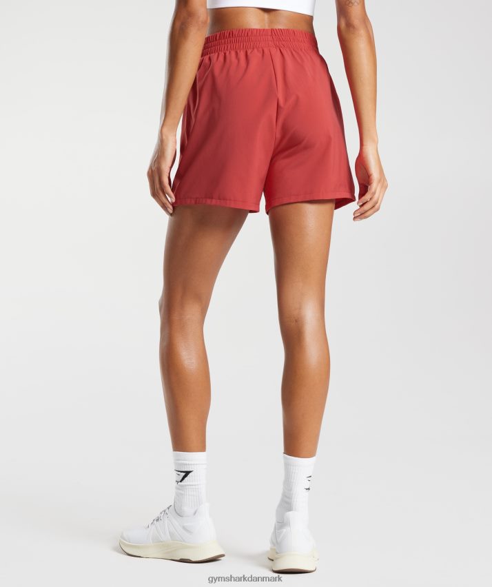 Kvinder Gymshark vævede lommeshorts N4ZDDN56 soltørret rød